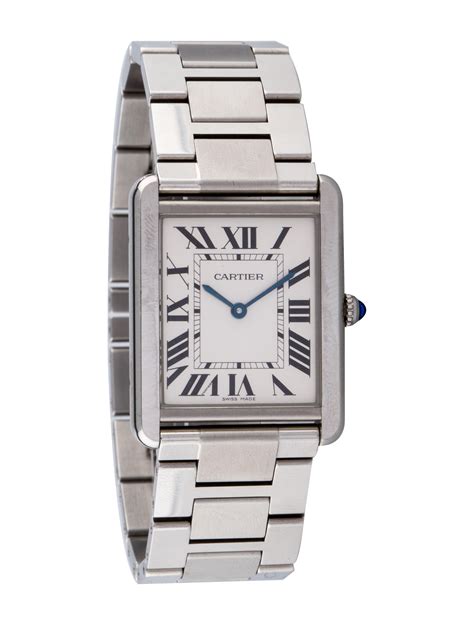 cartier tank stainless steel